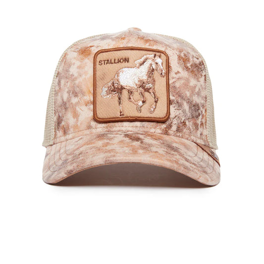 Gorra Trucker Goorin Bros. - Edición "STORM STALLION" (Beige & Desert Storm)