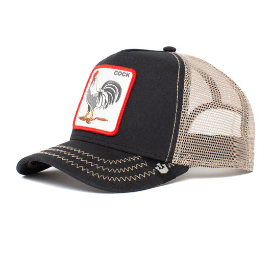 Gorra Trucker Goorin Bros. - Edición "THE COCK" (Black & Beige)