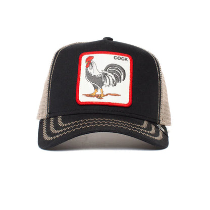 Gorra Trucker Goorin Bros. - Edición "THE COCK" (Black & Beige)