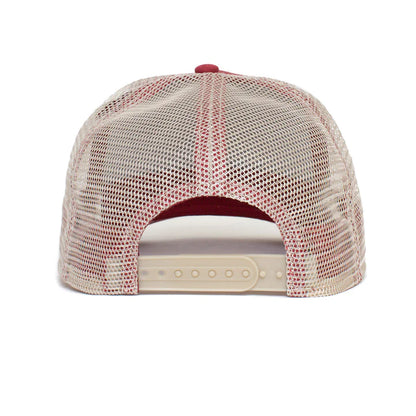 Gorra Trucker Goorin Bros. - Edición "THE GOAT" (Red WINE & Beige)