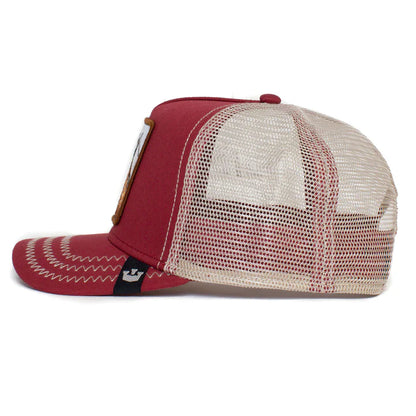 Gorra Trucker Goorin Bros. - Edición "THE GOAT" (Red WINE & Beige)