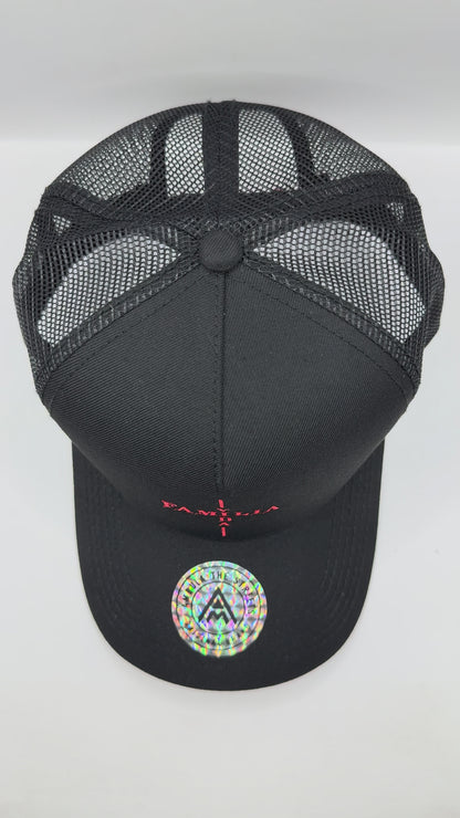 Gorra Jockey AMBULA - Edición "FAMILIA VIDA" (Negro & Rojo)